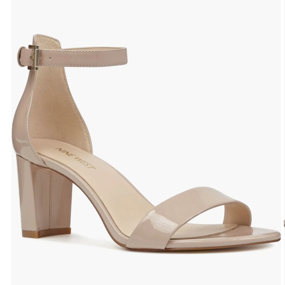 NWT Women's Pruce Ankle Strap Block Heel Sandals - Natural 9.5M